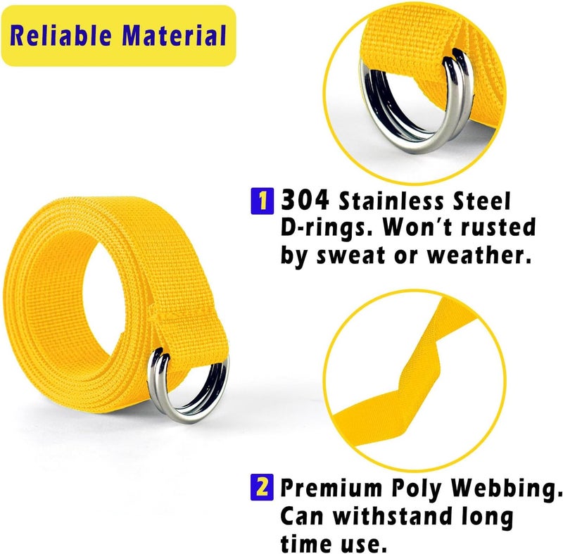 Clocean Web Football Belt with Two Stainless Steel D Rings 52' Football Pants Belt for Men Women Kids Youth Boys Girls - Image 2